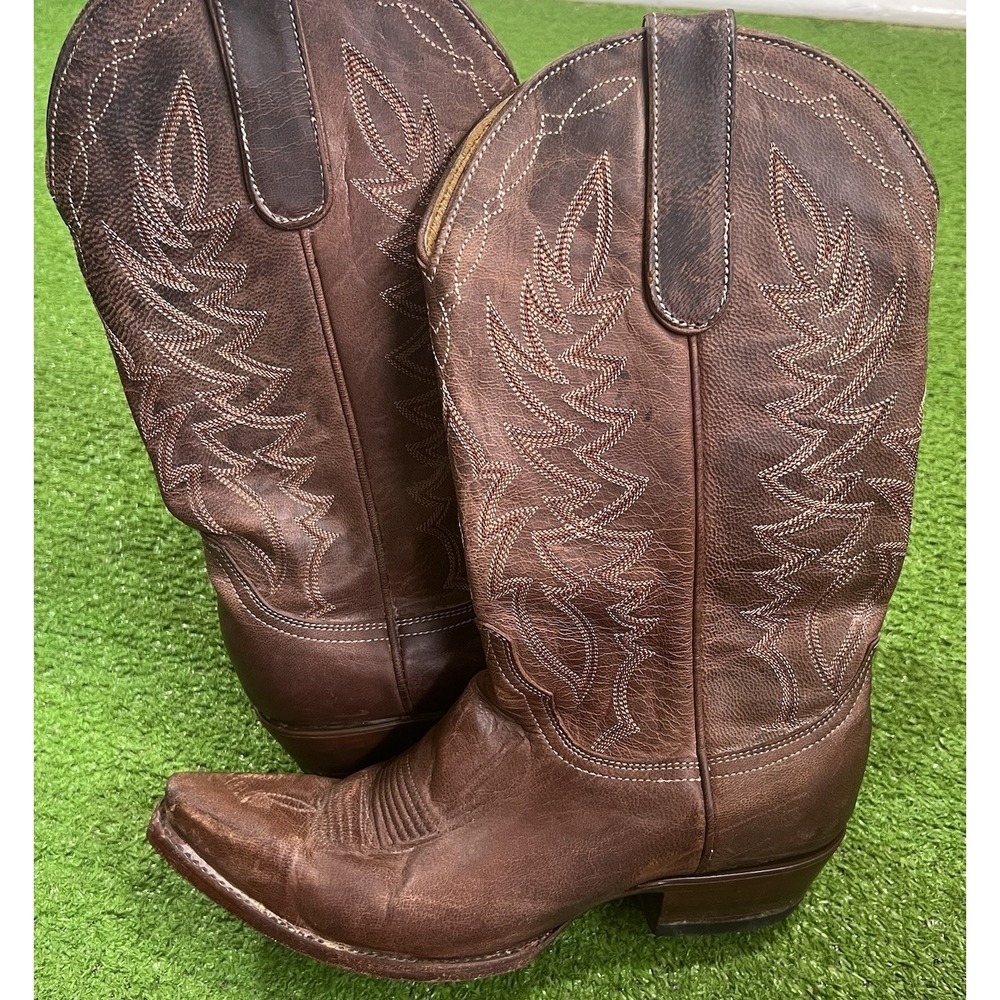Woman's Cavenders Old Gringo Boots 7 Brown Leather Slip-on Western Boots‎ EUC